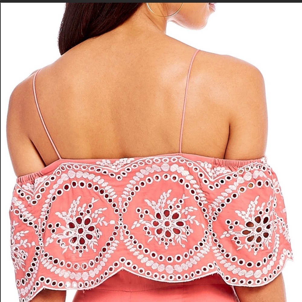 Gianni Bini Coral Off-Shoulder Dress - Picture 6 of 7